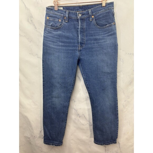 Levi's 501 Premium Original High Rise Button Fly Denim Jeans Womens 29 Retro - Picture 16 of 16